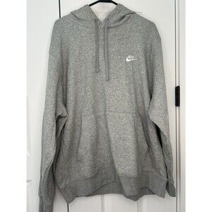 Nike Pullover Adult XL Gray Hoodie Sweatshirt Cotton Athletic Mens Top